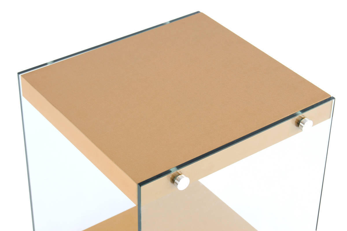 BEISTELLTISCH in Glas, Holzwerkstoff 35/35/45 cm  - Klar/Goldfarben, Basics, Glas/Holzwerkstoff (35/35/45cm) - Kayoom