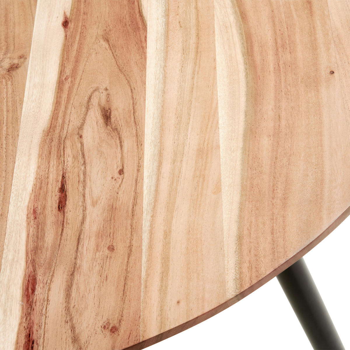 ESSTISCH in Holz, Metall  - Schwarz/Akaziefarben, Natur, Holz/Metall (90/76/90cm) - Livetastic