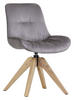 STUHL Mikrofaser Eichefarben, Hellgrau Eiche massiv  - Eichefarben/Hellgrau, Design, Holz/Textil (55/84/60cm) - Linea Natura