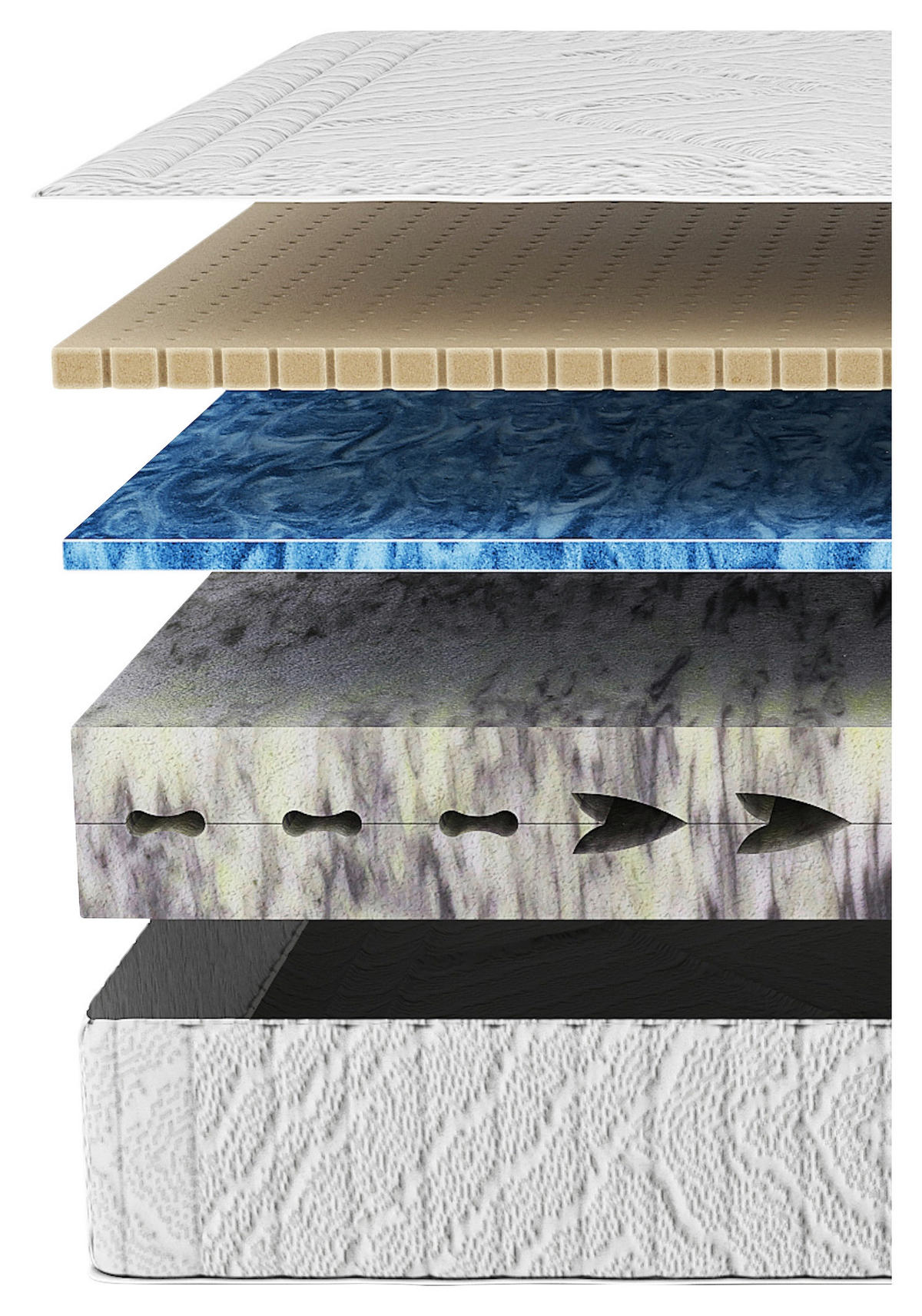 KALTSCHAUMMATRATZE Majestic H3, 200/200 cm, Höhe ca.: 28 cm, H3 = fest, 7-Zonen - Grauweiß, Basics, Textil (200/200cm) - Livetastic