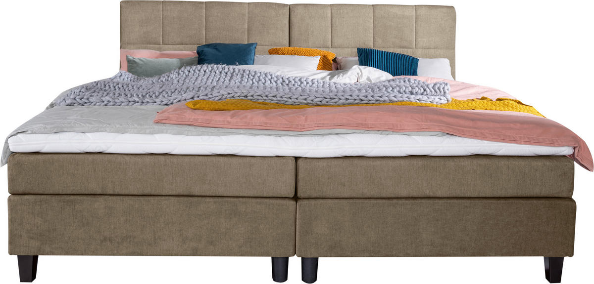 BOXSPRING-ÁGY 240/200 cm  taupe  - wenige/taupe, Basics, textil/fa (240/200cm) - Esposa