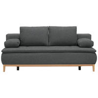 BOXSPRINGSOFA  in Webstoff Grau Skandinavisch  - Eichefarben/Beige, Design, Holz/Textil (202/78-93/100cm) - Venda