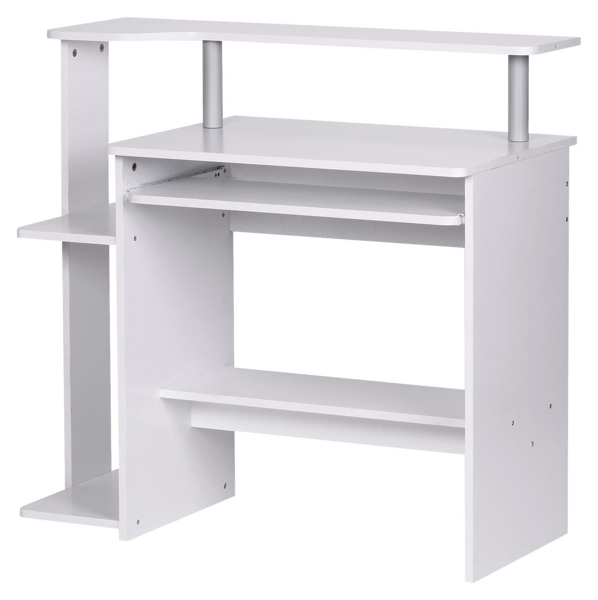 PC STŮL, bílá, 94/48,5/90,5 cm - bílá, Konvenční, kompozitní dřevo (94/48,5/90,5cm) - MID.YOU