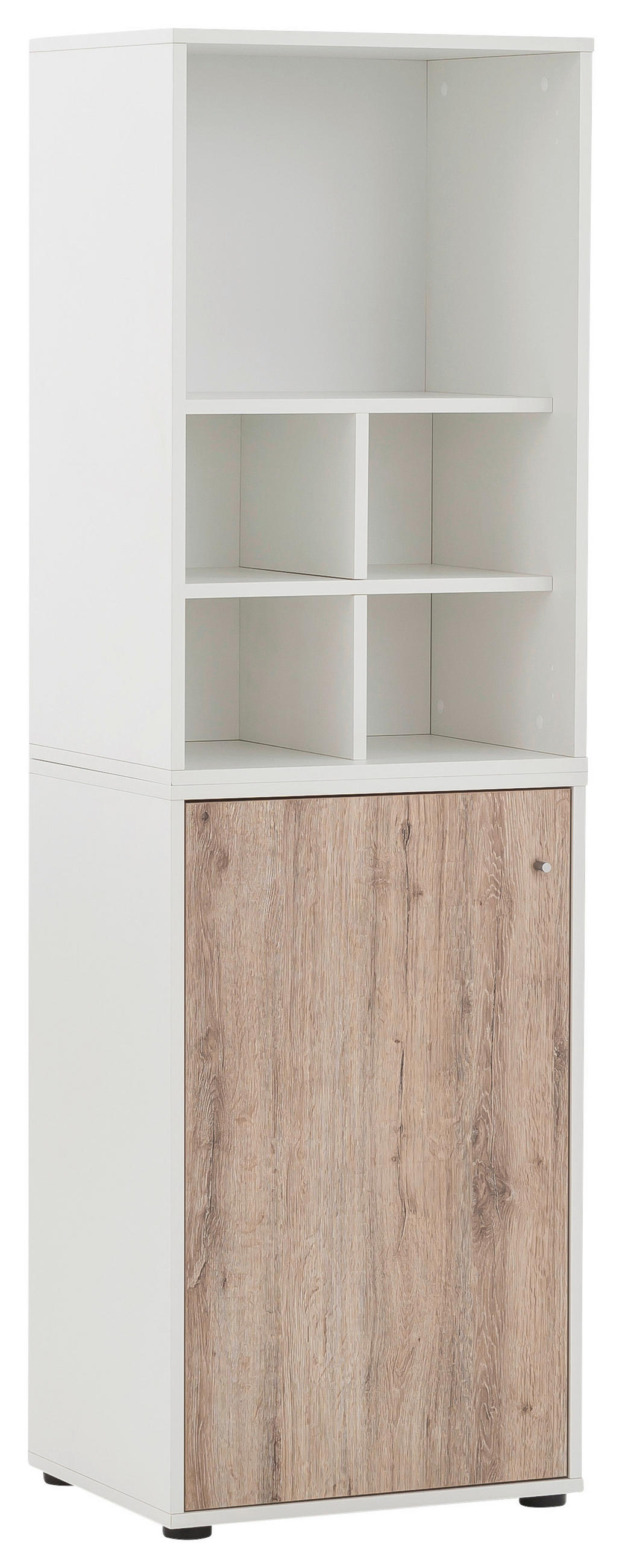 AKTENSCHRANK Weiß, Wildeiche  - Wildeiche/Weiß, MODERN, Holzwerkstoff (50,9/165,2/41cm) - MID.YOU