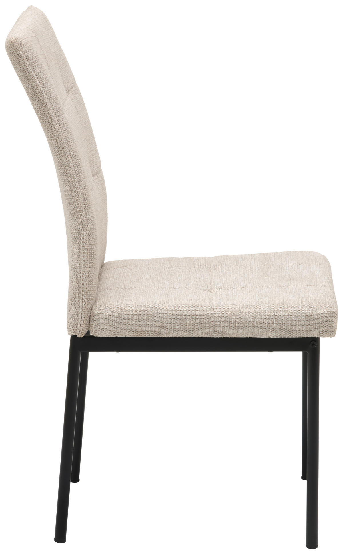STUHL Mikrofaser Schwarz, Beige  - Beige/Schwarz, KONVENTIONELL, Textil/Metall (44/96/61cm) - MID.YOU