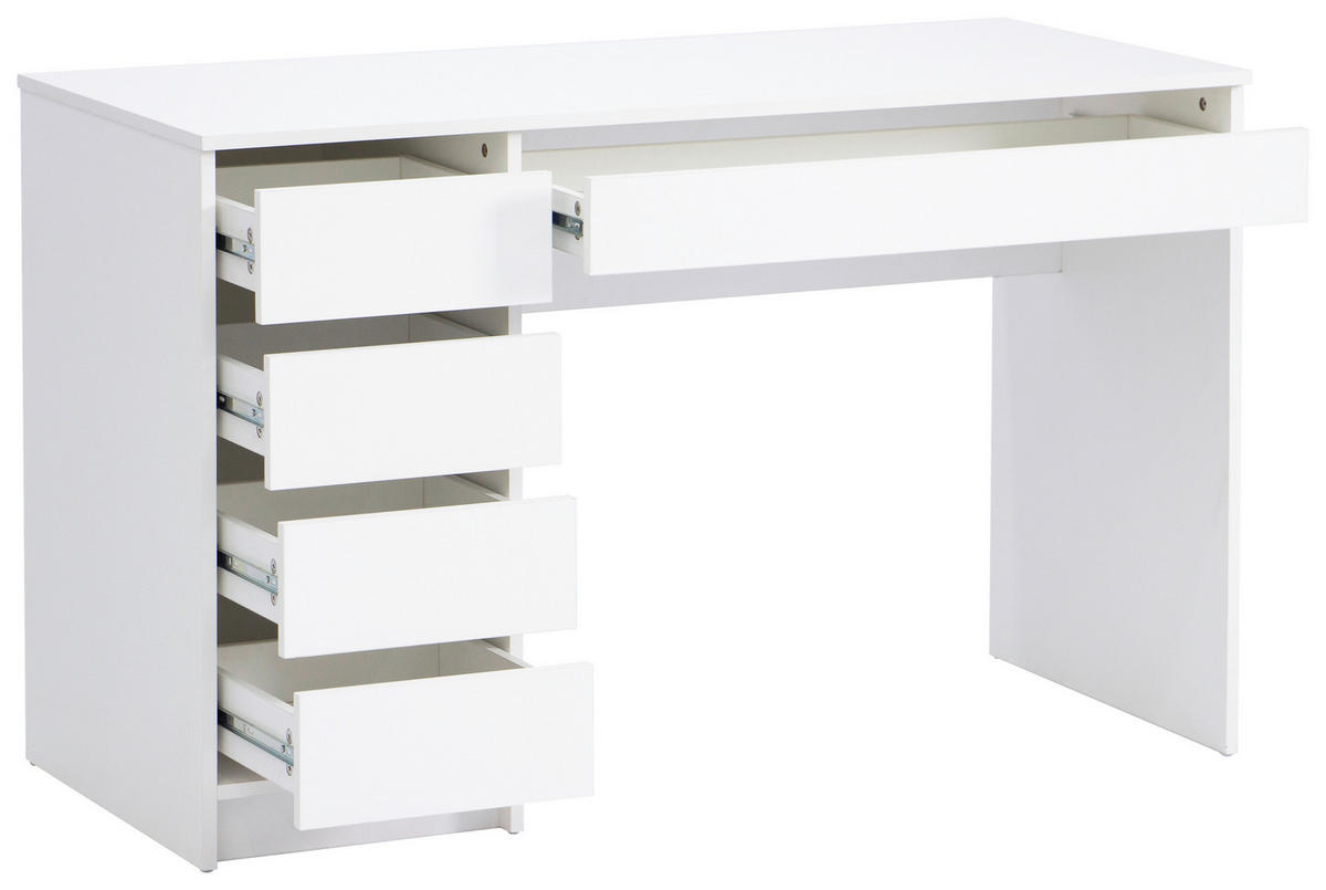 SCHREIBTISCH  Weiss  - Weiss, Modern, Holzwerkstoff (120/76/55cm) - MID.YOU