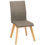 STUHL  Lederauswahl, Stoffauswahl Mikrofaser  - Beige/Grau, Design, Holz/Textil (45/102/56cm) - Novel