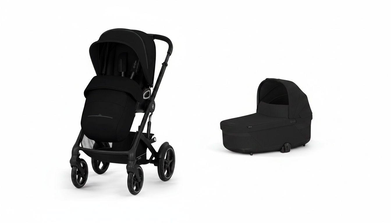 KINDERWAGEN Talos S BLK inkl. Fold-Carrycot  - Schwarz, Basics, Textil/Metall (93/60/115cm) - cybex GOLD