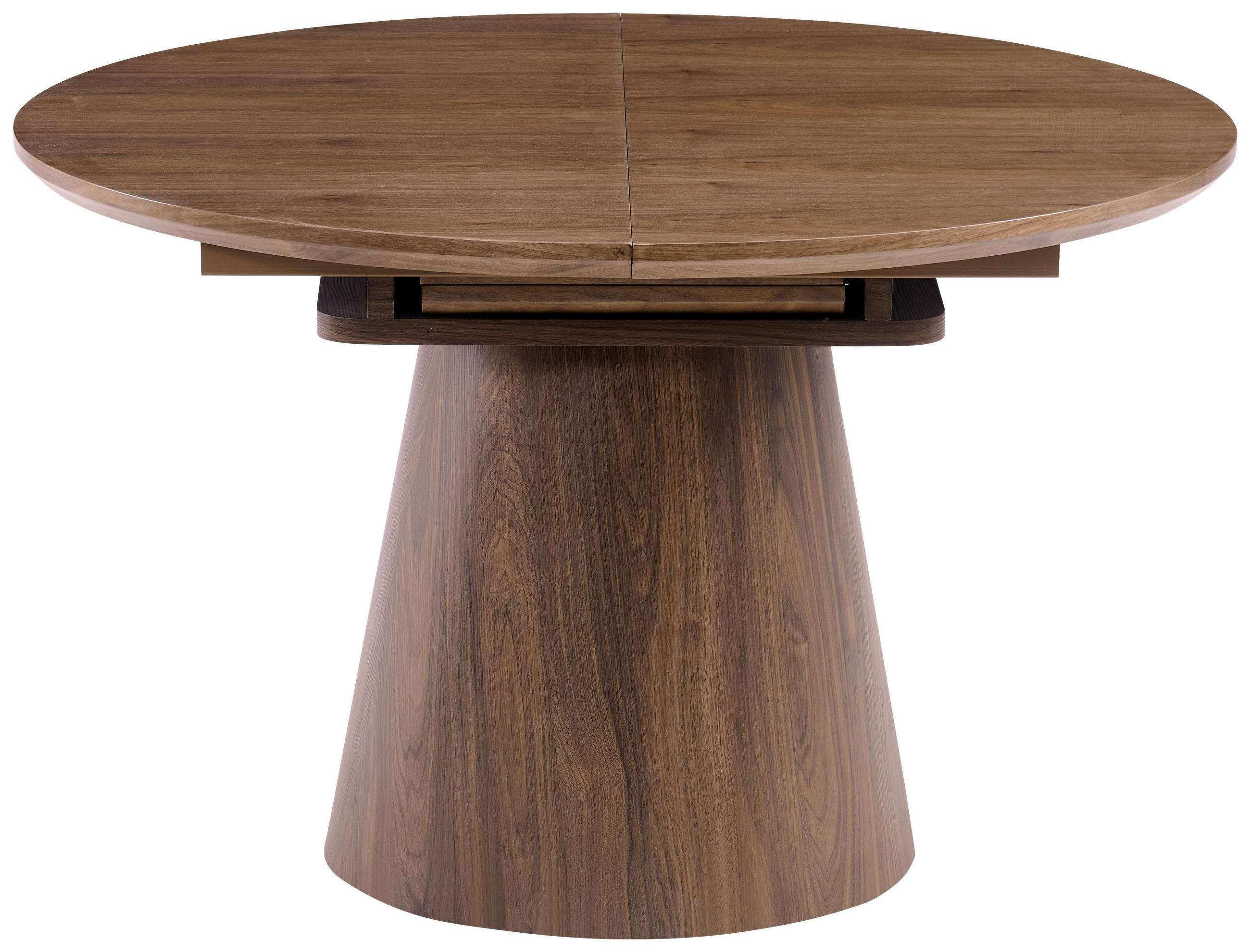 ESSTISCH 120-160/120/76 cm Echtholz, Nachbildung  Holz, Holzwerkstoff ausziehbar oval Walnussfarben  - Walnussfarben, MODERN, Holz/Holzwerkstoff (120-160/120/76cm) - P & B