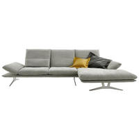 ECKSOFA in Flachgewebe Grau  - Grau, Design, Textil/Metall (284/159cm) - Koinor