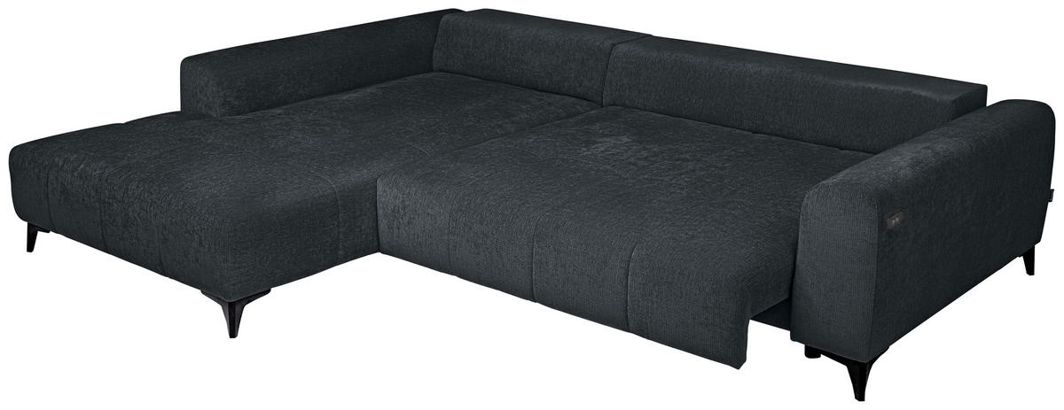 HÖRNSOFFA i chenille mörkgrå  - mörkgrå/svart, Klassisk, textil/plast (222/279cm) - MID.YOU