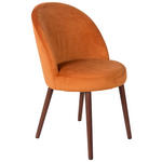 STUHL Samt Orange  - Walnussfarben/Orange, Design, Holz/Textil (51/85,5/59cm) - Carryhome
