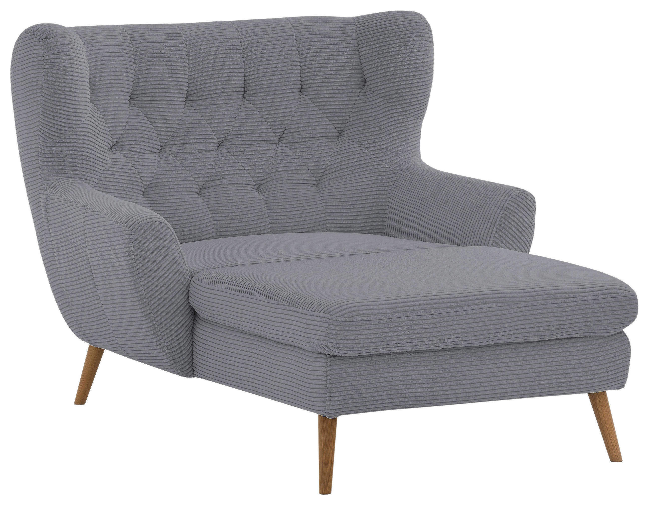 XXL-SESSEL Cord Grau    - Grau, Design, Holz/Textil (120/101/165cm) - Stylife