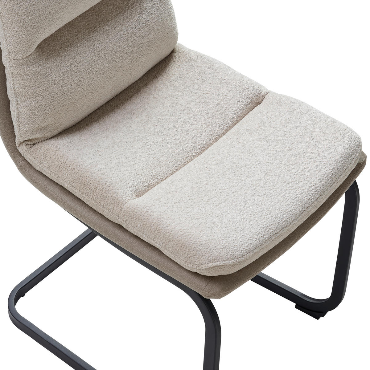 SCHWINGSTUHL  in Eisen Webstoff  - Beige/Schwarz, MODERN, Textil/Metall (45/91.5/62cm) - Livetastic
