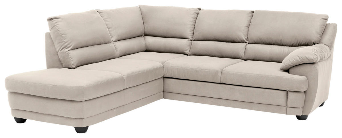 ECKSOFA in Mikrofaser Sandfarben  225/245 cm  - Sandfarben, Design, Kunststoff/Textil (225/245cm) - Livetastic