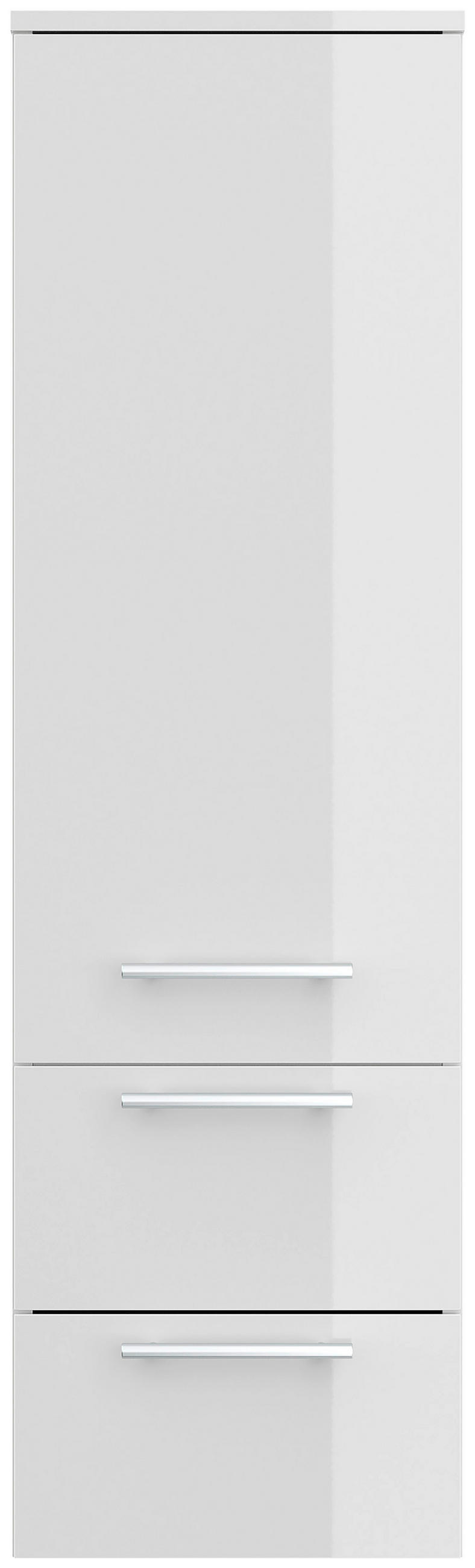 MIDISCHRANK 35,2/120/35,8 cm  - Weiß Hochglanz, Basics, Glas/Holzwerkstoff (35,2/120/35,8cm) - MID.YOU