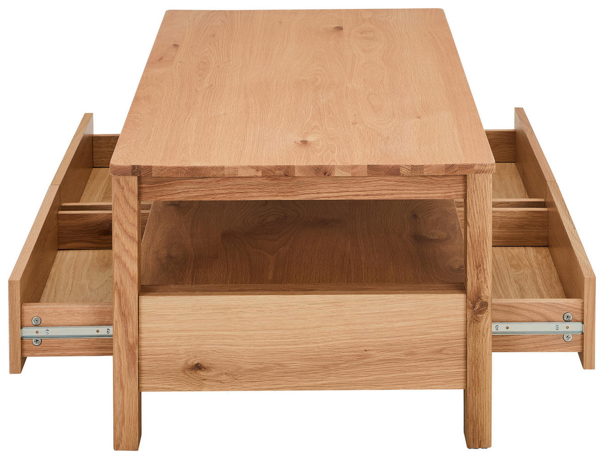 COUCHTISCH Eiche furniert, massiv rechteckig Naturfarben  - Naturfarben, LIFESTYLE, Holz/Holzwerkstoff (120/45/60cm) - MID.YOU