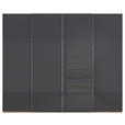 SCHWEBETÜRENSCHRANK 271/235/68 cm 4-türig Schwarz, Eiche Artisan  - Chromfarben/Schwarz, Design, Glas/Holzwerkstoff (271/235/68cm) - Novel