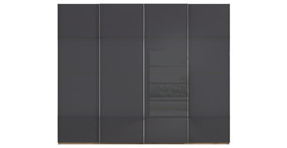 SCHWEBETÜRENSCHRANK 271/235/68 cm 4-türig Schwarz, Eiche Artisan - Chromfarben/Schwarz, Design, Glas/Holzwerkstoff (271/235/68cm) - Novel