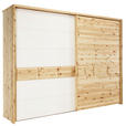 SCHWEBETÜRENSCHRANK  in Weiß, Zirbelkieferfarben  - Zirbelkieferfarben/Weiß, Natur, Glas/Holz (300/225/65cm) - Valnatura