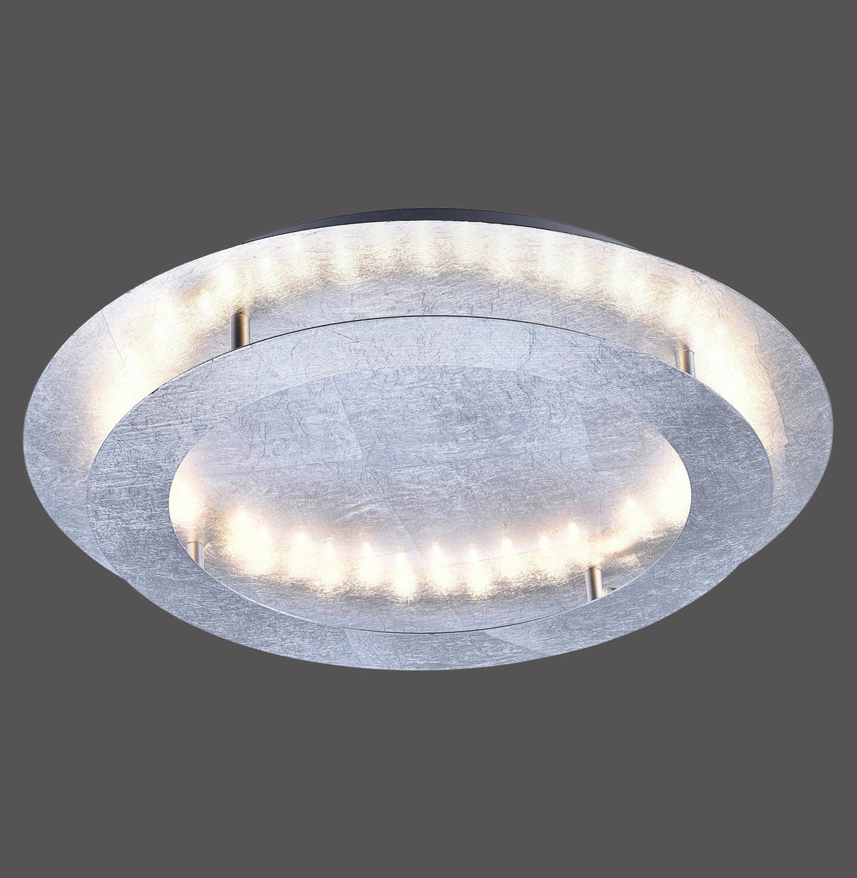LED-DECKENLEUCHTE Nevis 50/50/8 cm   - Silberfarben, Design, Kunststoff/Metall (50/50/8cm) - Paul Neuhaus