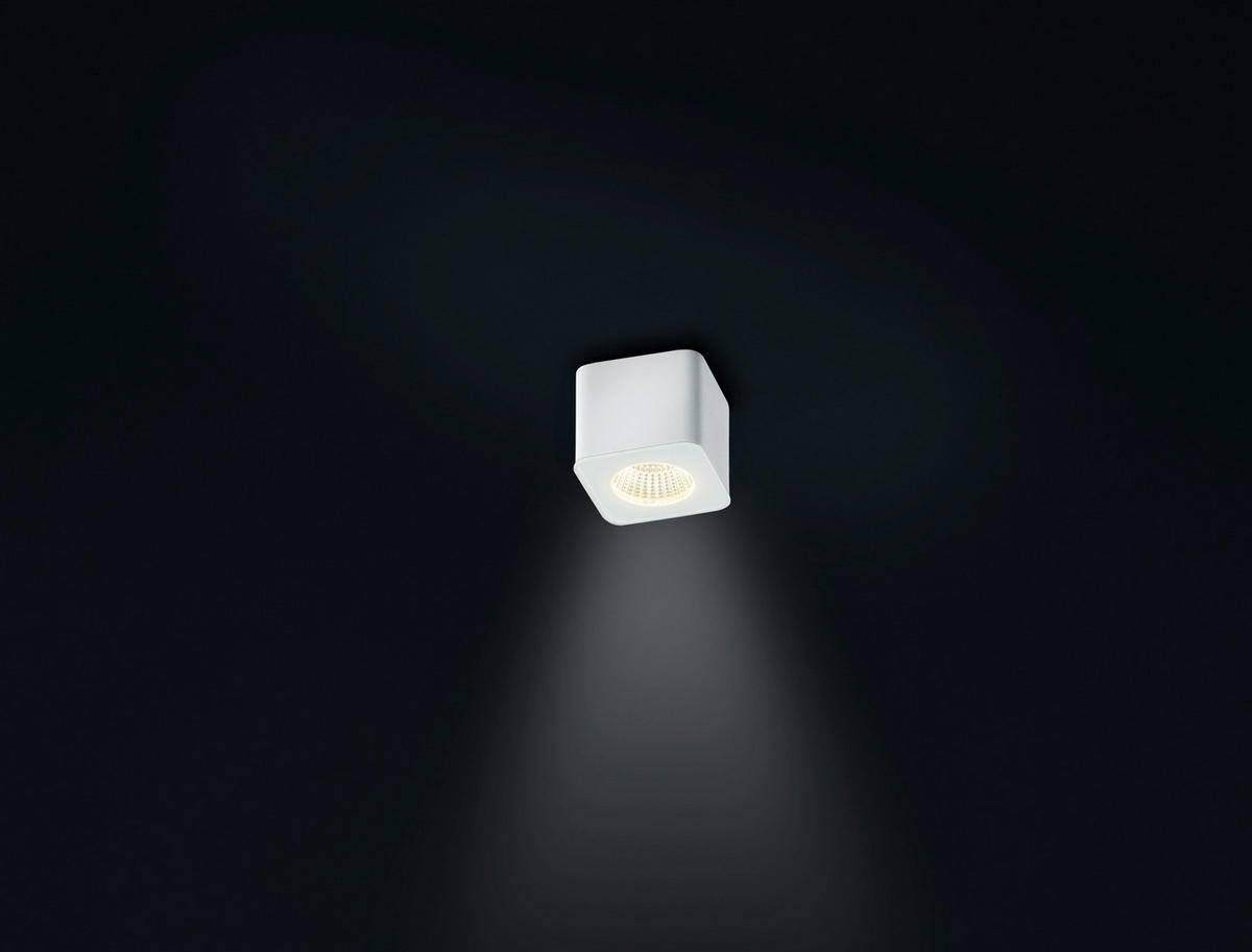 LED-DECKENLEUCHTE 6,5/6,5/5,5 cm   - Weiß, Design, Glas/Metall (6,5/6,5/5,5cm) - Helestra