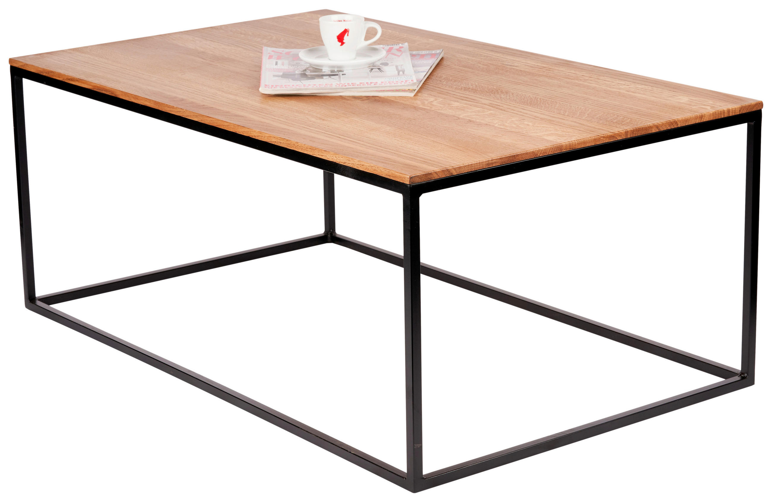 COUCHTISCH in Holz 110/60/40 cm  - Schwarz/Naturfarben, Basics, Holz/Metall (110/60/40cm) - MID.YOU