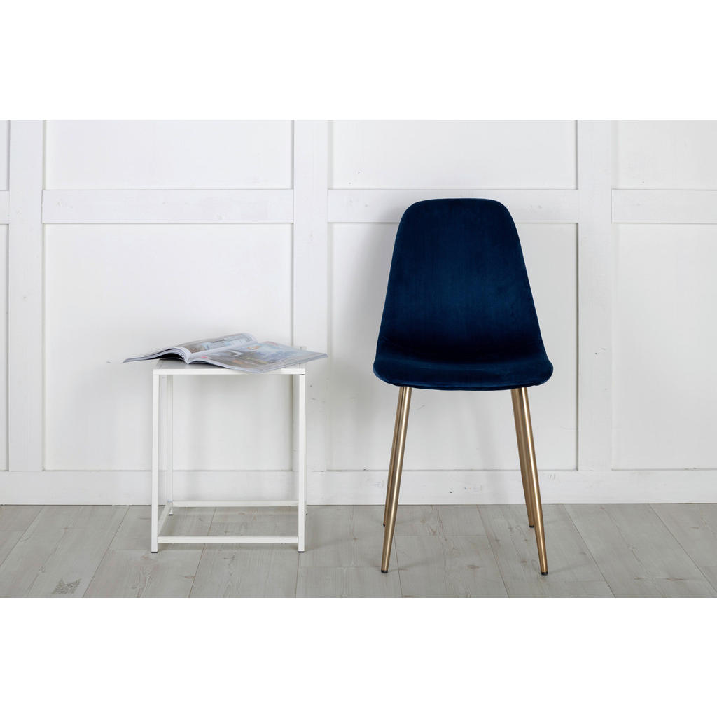 Thumbnail - Livetastic Stuhl-Set, Hellblau, Messing, Metall, Textil, 44x86x52 cm, Stühle