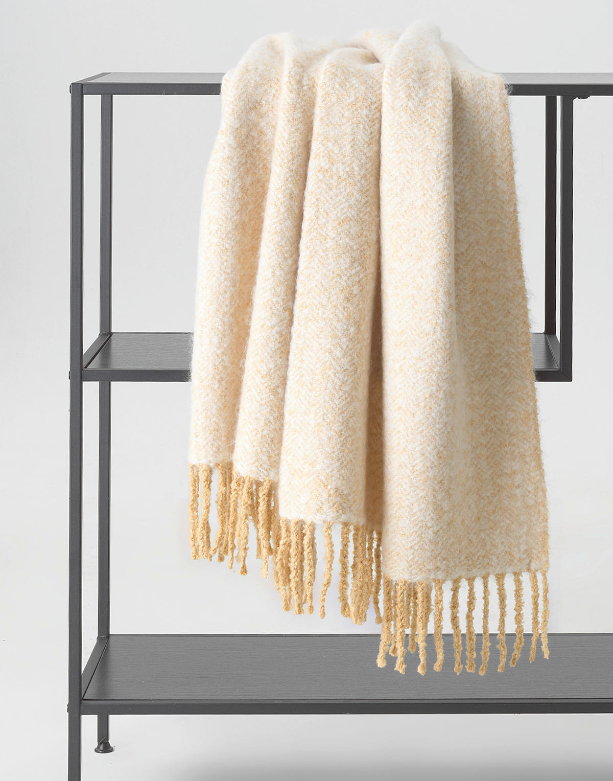 PLAID T-Wooly Herringbone 130/170 cm  - Cognac/Bernsteinfarben, Trend, Textil (130/170cm) - Tom Tailor