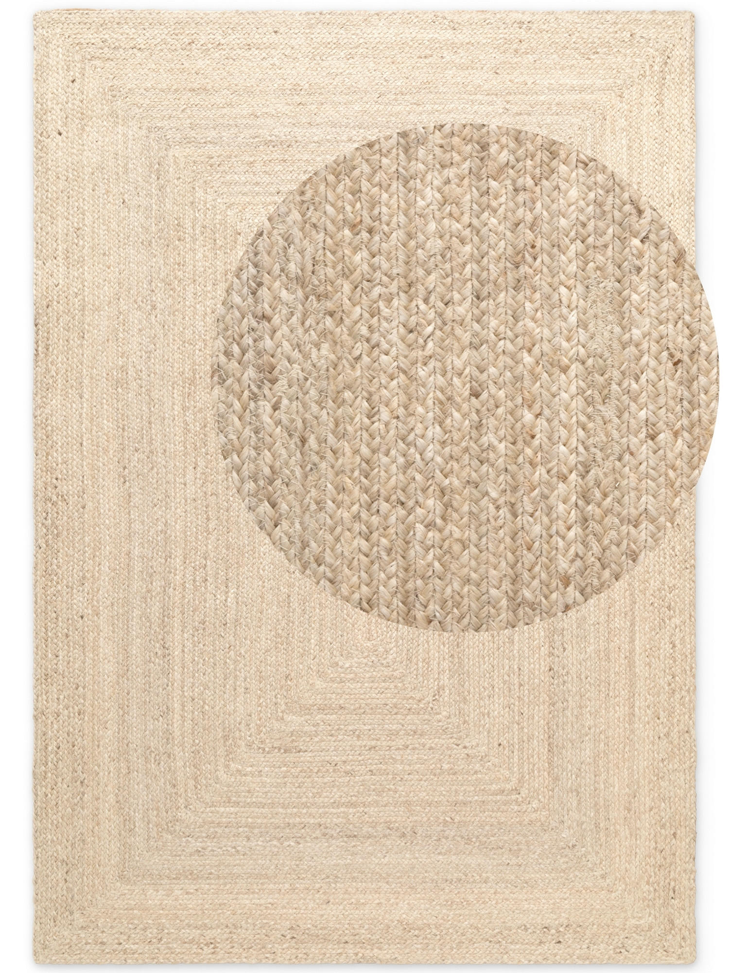 JUTETEPPICH Wohnzimmer 80/150 cm Juno Creme rechteckig  - Creme, Basics, Textil (80/150cm) - Hanse Home