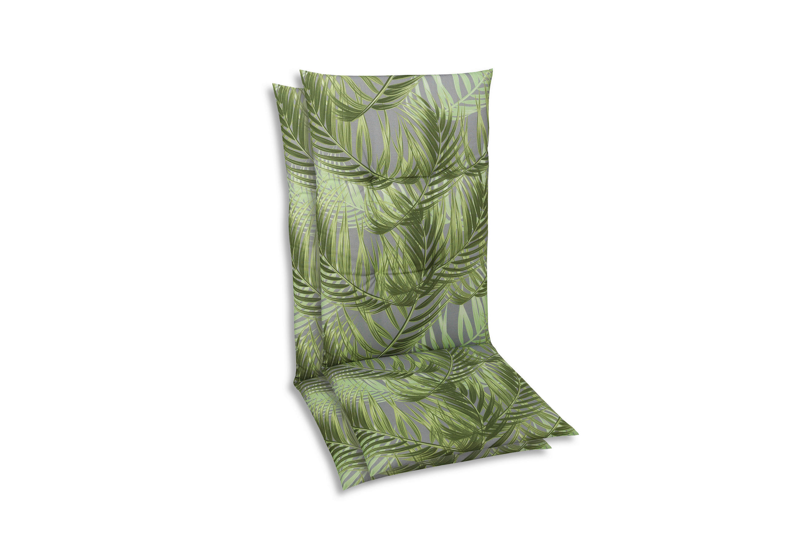 SESSELAUFLAGENSET Blätter  - Grau/Grün, KONVENTIONELL, Textil (48/5/108cm)