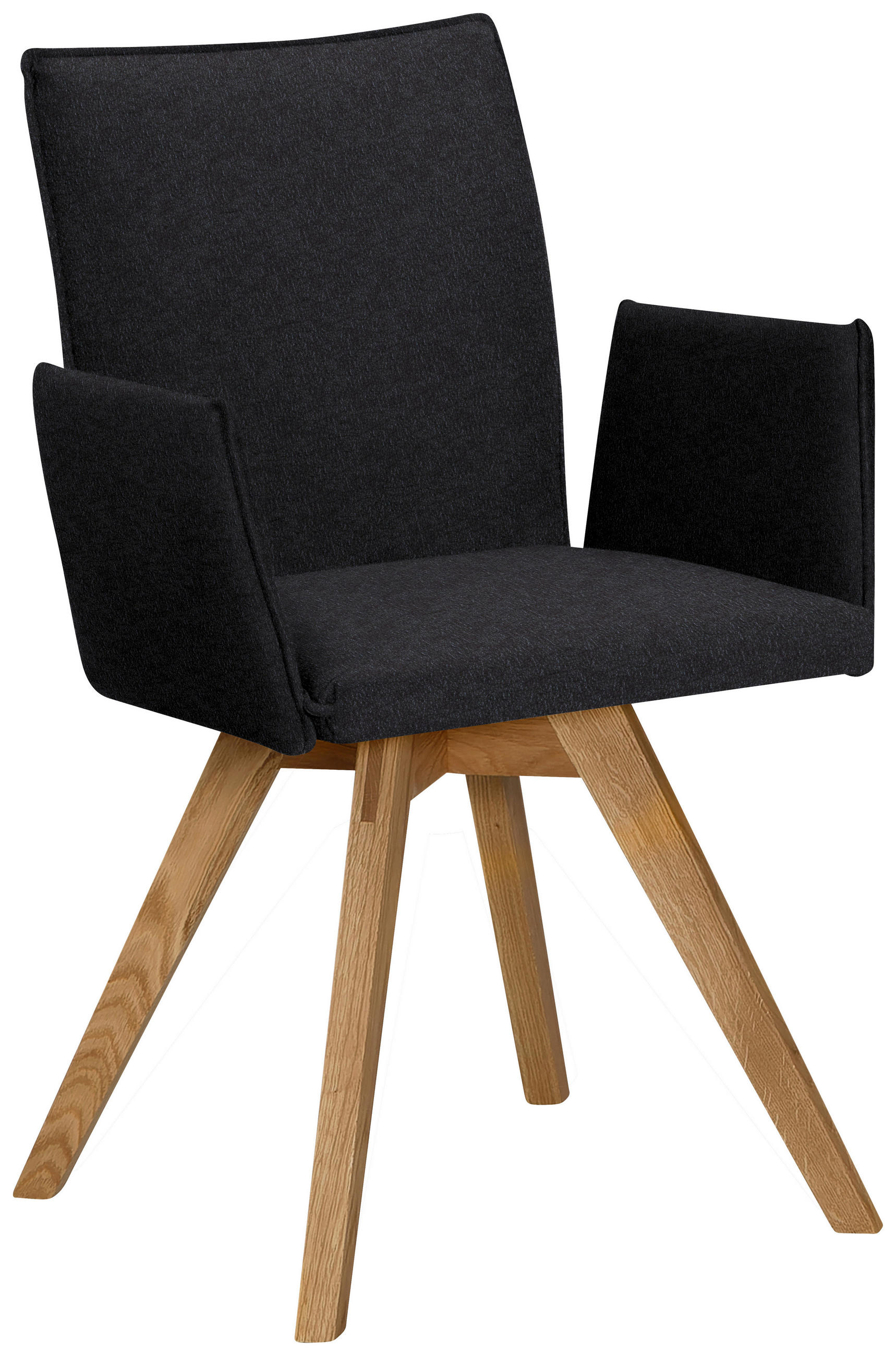 ARMLEHNSTUHL in Holz, Textil Schwarz, Eichefarben  - Eichefarben/Schwarz, KONVENTIONELL, Holz/Textil (60/91/61cm) - Moderano