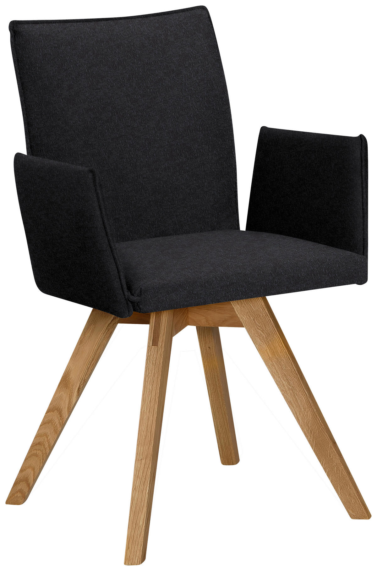 ARMLEHNSTUHL  in Lederlook  - Eichefarben/Schwarz, Konventionell, Holz/Textil (60/91/61cm) - Moderano