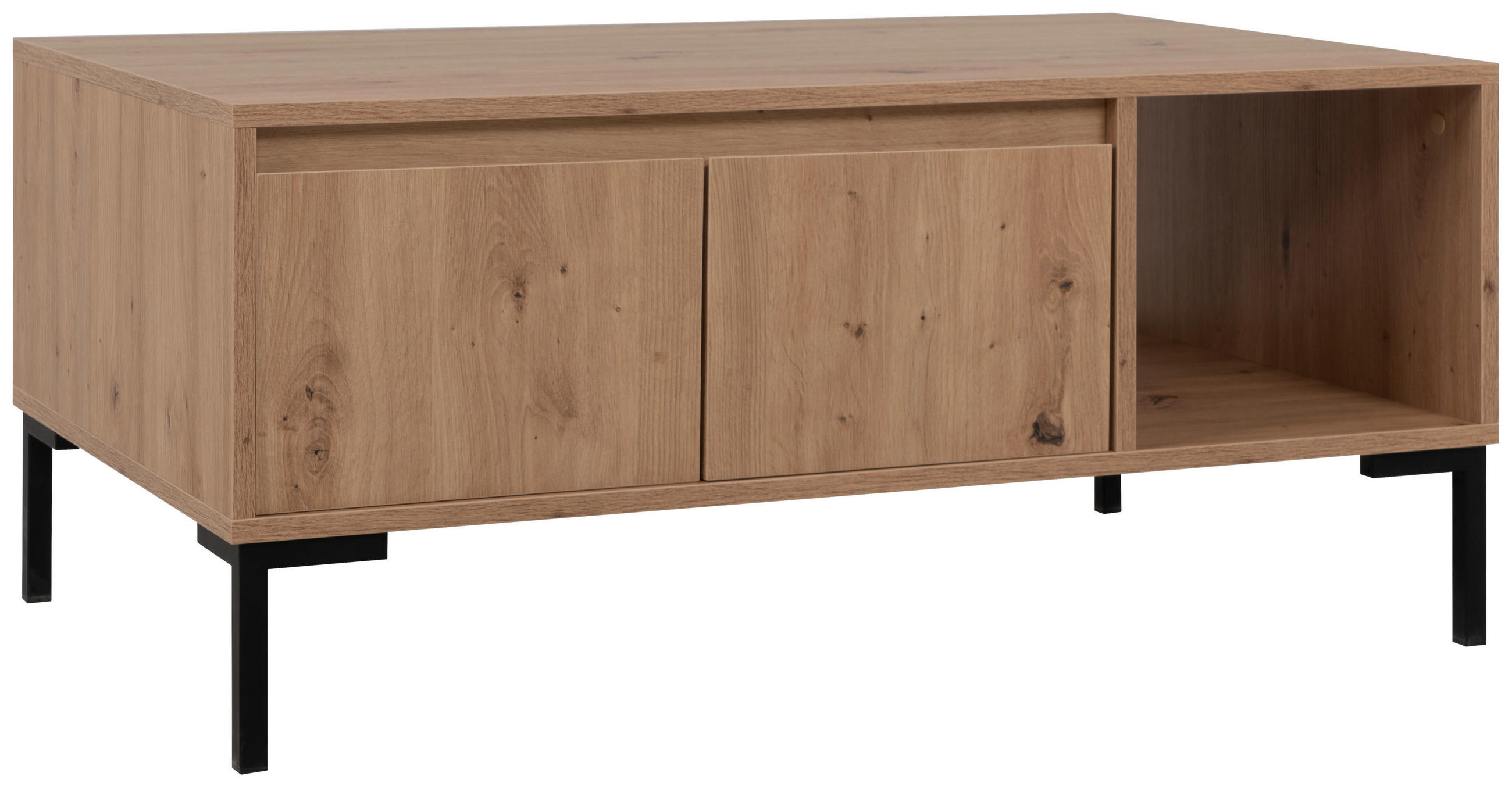 KONFERENČNÍ STOLEK, dub artisan, kompozitní dřevo, 100/60/43 cm - černá/dub artisan, Design, kov/kompozitní dřevo (100/60/43cm) - MID.YOU