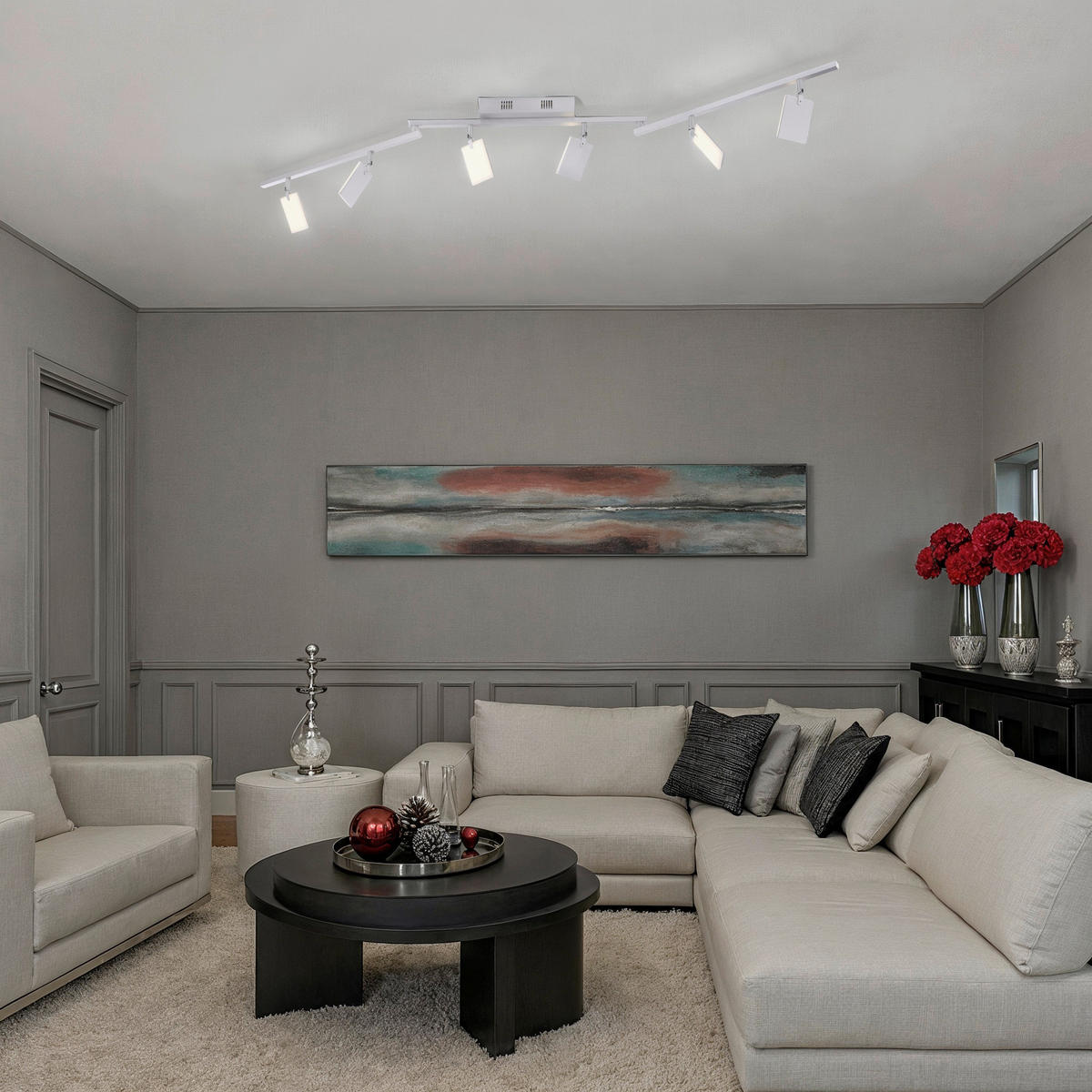 LED-STRAHLER PURE-MIRA 161/104/24 cm  - Alufarben, Design, Kunststoff/Metall (161/104/24cm) - Neuhaus PURE