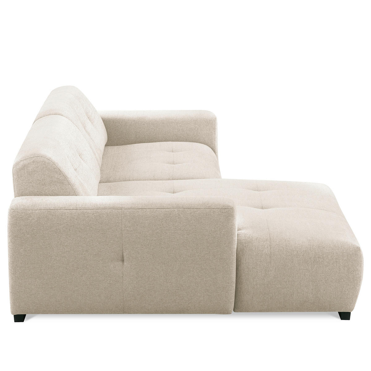 ECKSOFA AUSTIN Beige Flachgewebe Sitztiefenverstellung  - Beige/Schwarz, Design, Kunststoff/Textil (169/286cm) - Livetastic