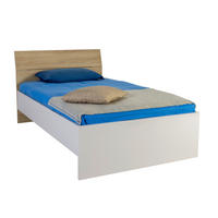 POSTELJA   x  , leseni material barve hrasta, kašmir  - kašmir/barve hrasta, Konvencionalno, leseni material (126/94/212cm) - Xora