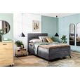 BOXSPRINGBETT 140/200 cm  in Dunkelgrau  - Dunkelgrau/Schwarz, Design, Textil/Metall (140/200cm) - Esposa