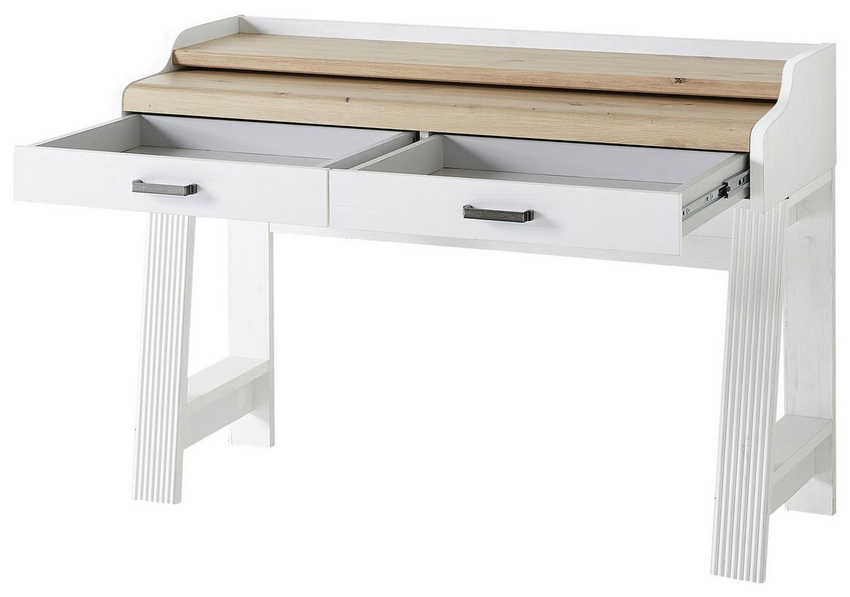 SEKRETÄR 120/84/53 cm  - Weiß/Eiche Artisan, KONVENTIONELL, Holzwerkstoff/Metall (120/84/53cm) - Carryhome