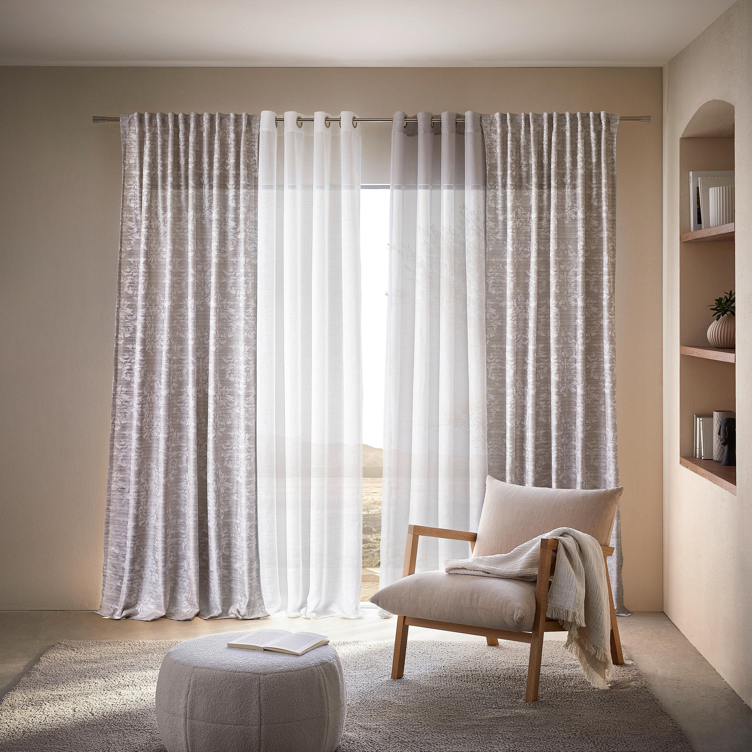 KONČANA ZAVESA  neprosojno  140/260 cm   - bež, Konvencionalno, tekstil (140/260cm) - Dieter Knoll