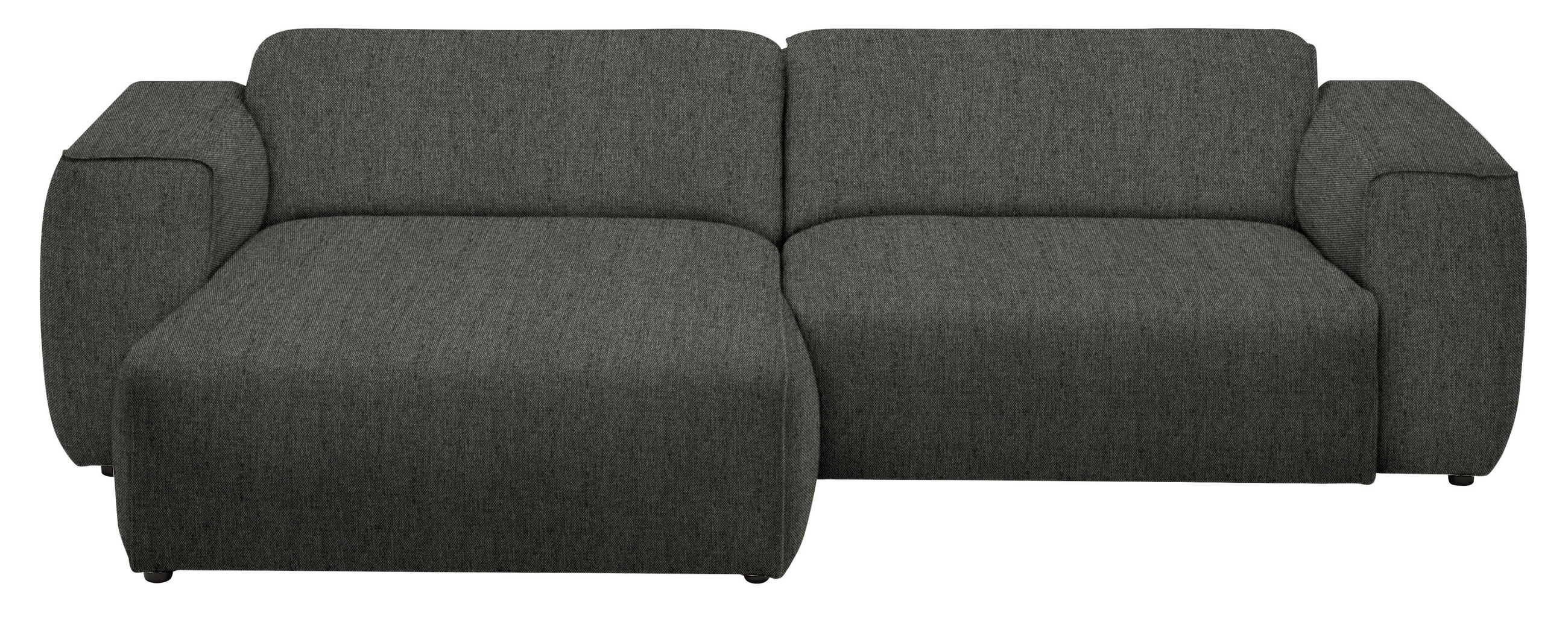 ECKSOFA in Webstoff Dunkelgrün  171/265 cm  - Dunkelgrün/Schwarz, Design, Kunststoff/Textil (171/265cm) - home24