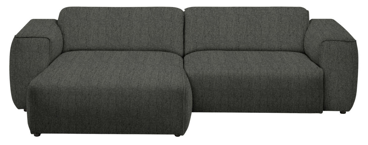 ECKSOFA  in Webstoff Dunkelgrün  171/265 cm  - Dunkelgrün/Schwarz, Design, Kunststoff/Textil (171/265cm) - home24