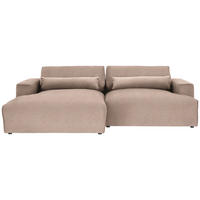 ECKSOFA Struktur Hellbraun  - Hellbraun/Schwarz, Design, Kunststoff/Textil (187/267cm) - Stylife