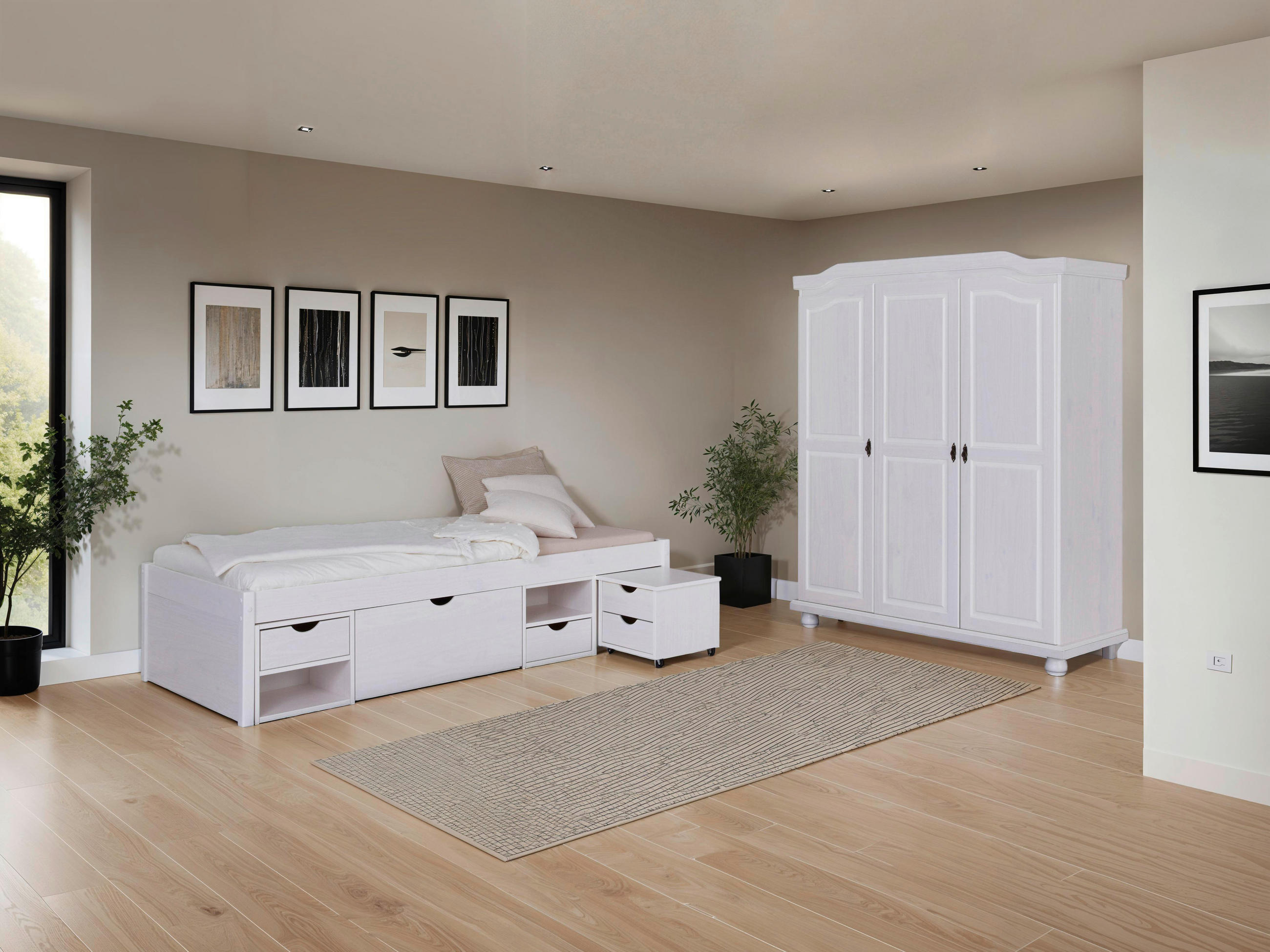 EINZELZIMMER Weiß  - Weiß, MODERN, Holz - MID.YOU