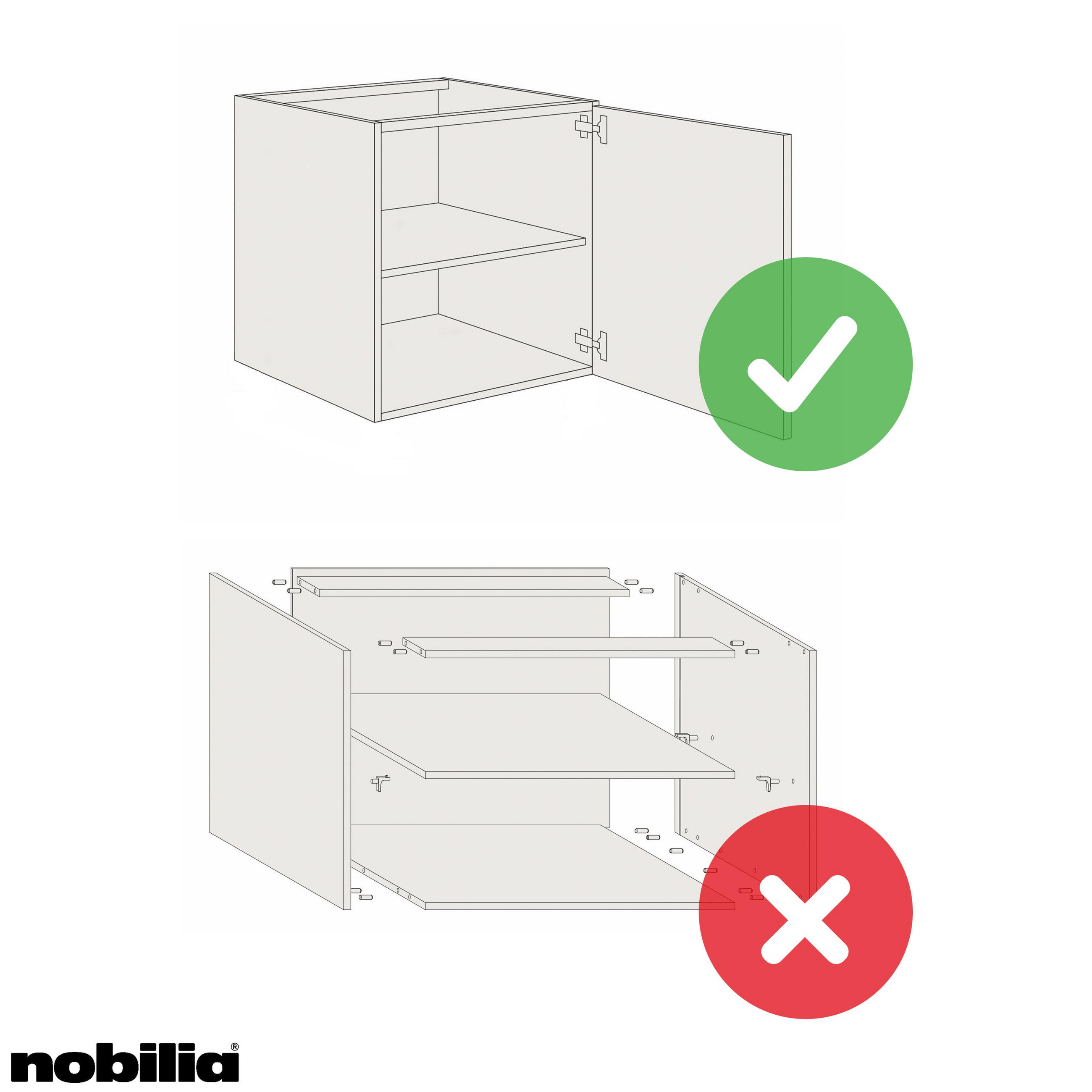 Thumbnail - Nobilia Küchenoberschrank Riva, Hellgrau, Holzwerkstoff, 2 Fächer, 30x72x35 cm, Blauer Engel, Pefc, Goldenes M, Handmade...