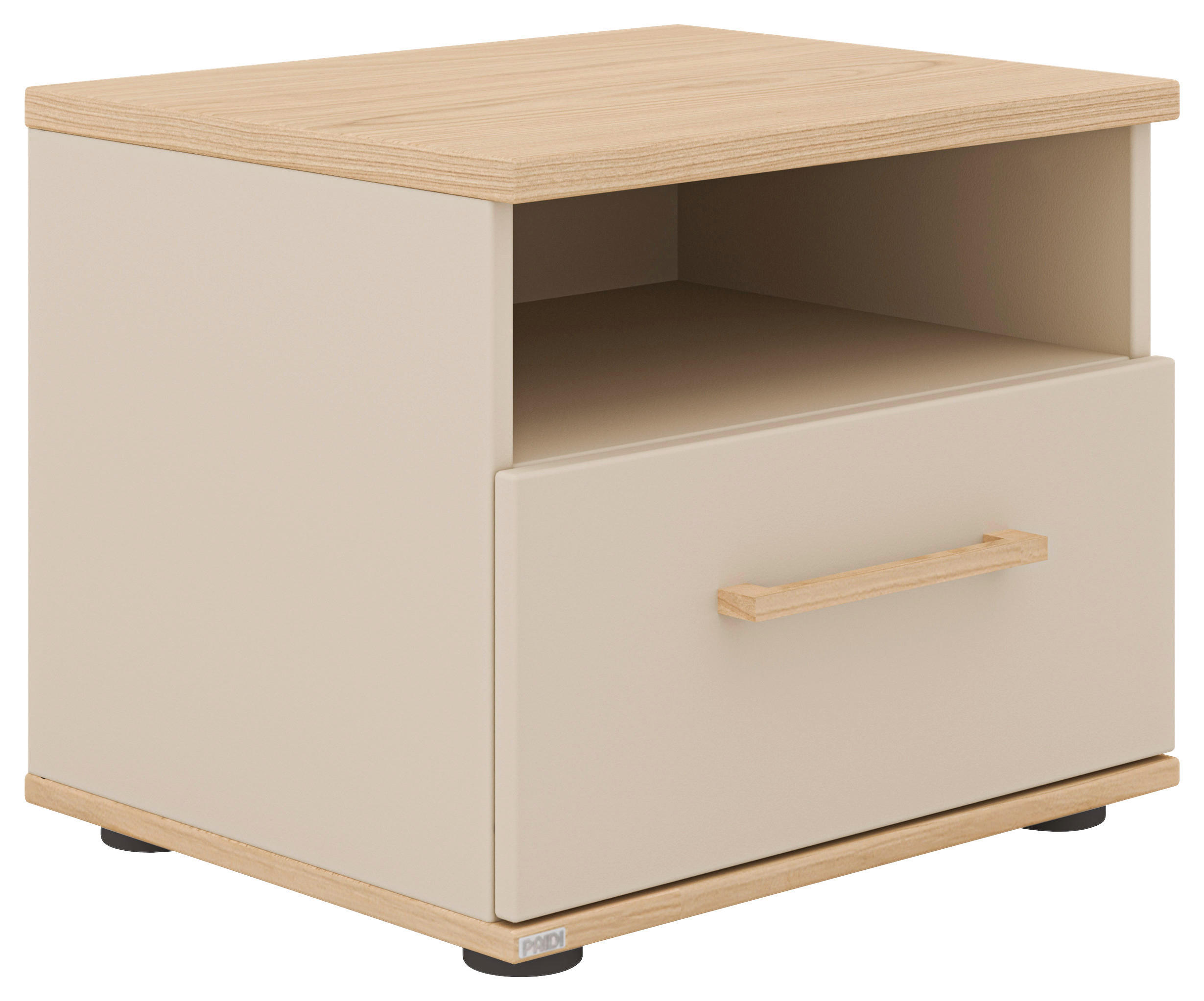 NACHTKÄSTCHEN 48,4/40,2/39,6 cm  in Naturfarben, Beige  - Beige/Schwarz, Design, Holzwerkstoff (48,4/40,2/39,6cm) - Paidi