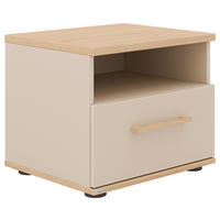 NACHTKÄSTCHEN 48,4/40,2/39,6 cm  in Naturfarben, Beige  - Beige/Schwarz, Design, Holzwerkstoff (48,4/40,2/39,6cm) - Paidi