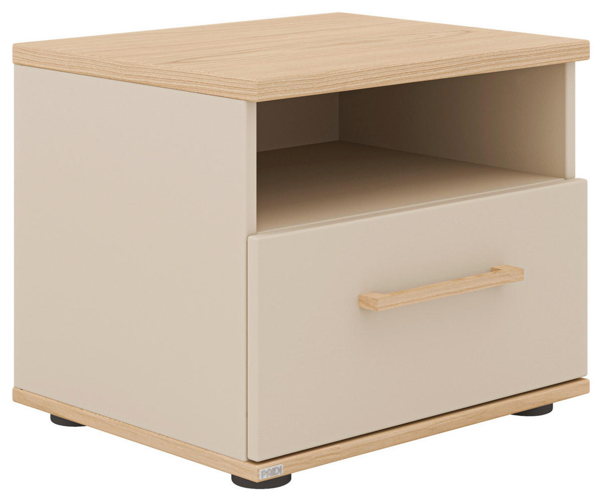 NACHTKÄSTCHEN 48,4/40,2/39,6 cm  in Naturfarben, Beige  - Beige/Schwarz, Design, Holzwerkstoff (48,4/40,2/39,6cm) - Paidi