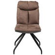 STUHL  in Eisen Lederlook, Mikrofaser Metall, Textil  - Schwarz/Braun, Design, Textil/Metall (46,5/88,5/67cm) - Hom`in
