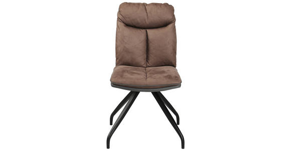 STUHL  in Eisen Lederlook, Mikrofaser Metall, Textil  - Schwarz/Braun, Design, Textil/Metall (46,5/88,5/67cm) - Hom`in